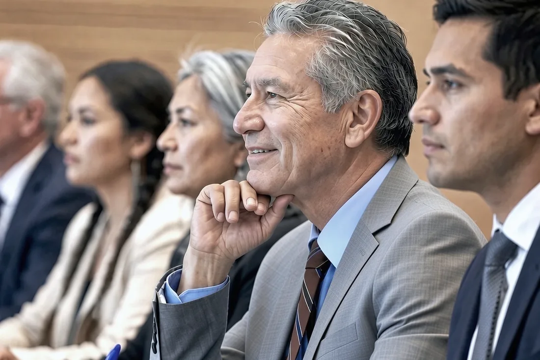 Delegates listening at a governance and policy briefing