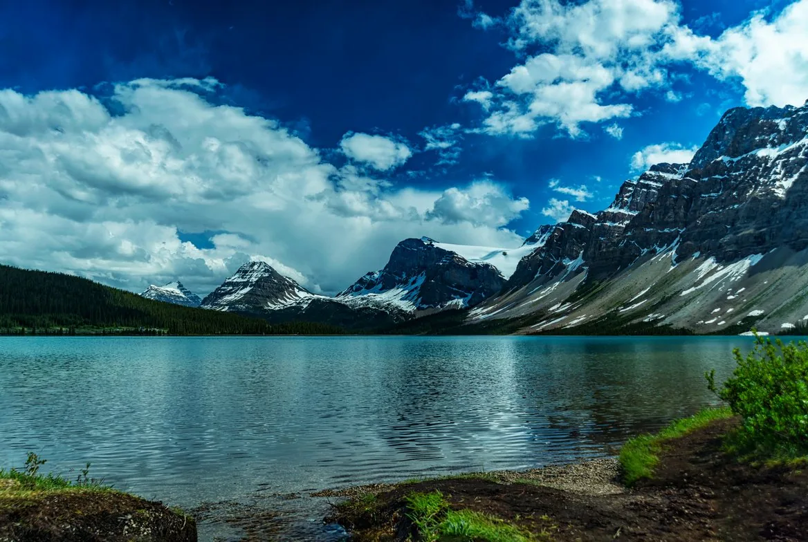 A glacial mountain lake in Banff National Park
